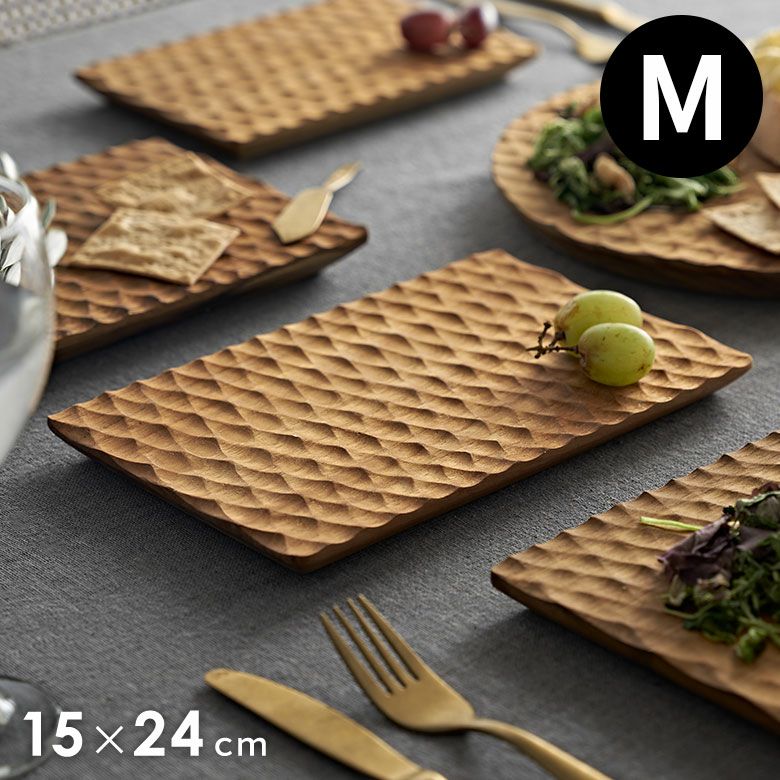 プレート 木製 チーク ウッド 約 W 15 × D 24 × H 1.5 お皿 TEAK