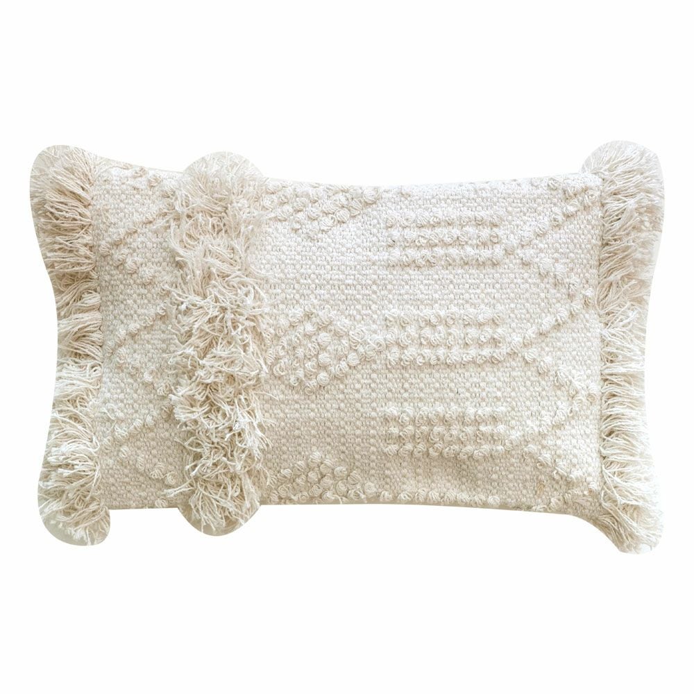 クッションカバー クッション ホワイト ボヘミアン 30×50cm ホワイト