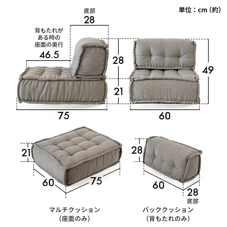 フロアソファ セット フロアソファー 組み合わせ自由 コンパクト 低