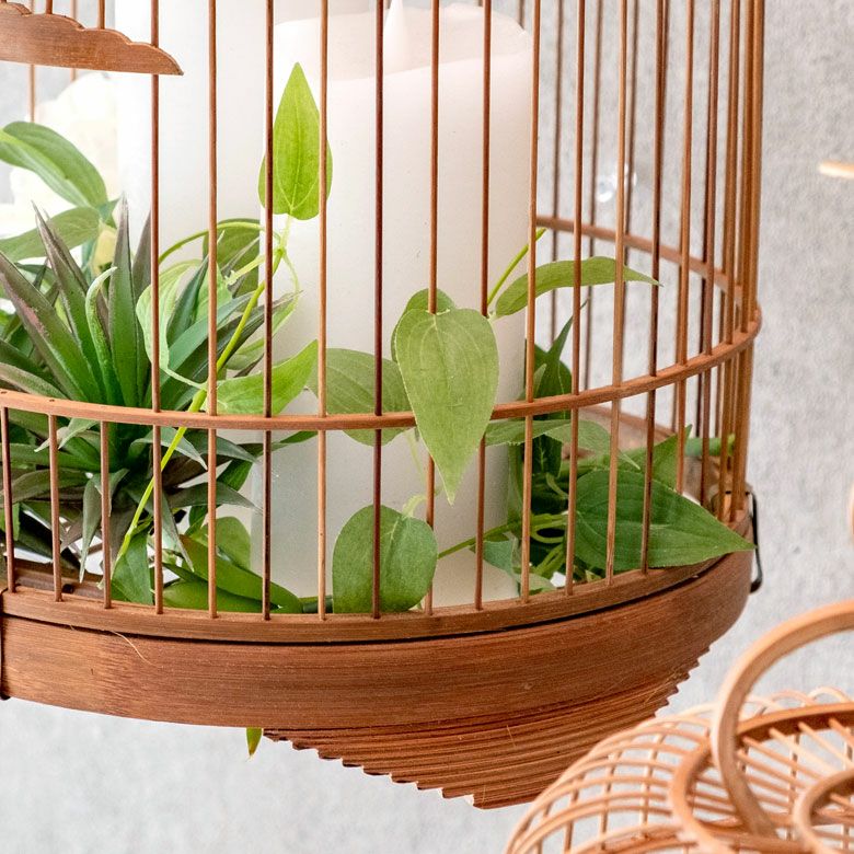 鳥かご 竹 バンブー ナチュラル Mサイズ フック 吊り下げ つりさげ