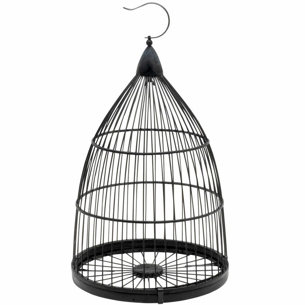 鳥かご 竹 バンブー 黒 ブラック Mサイズ フック 吊り下げ つりさげ