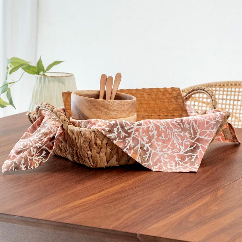 手染めバティックのアジアンナプキン 更紗柄 約45×45cm [13848] | バリ