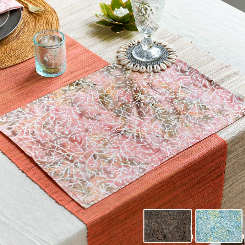 メール便対応】ランチョンマット バティック 布 さらさ 更紗