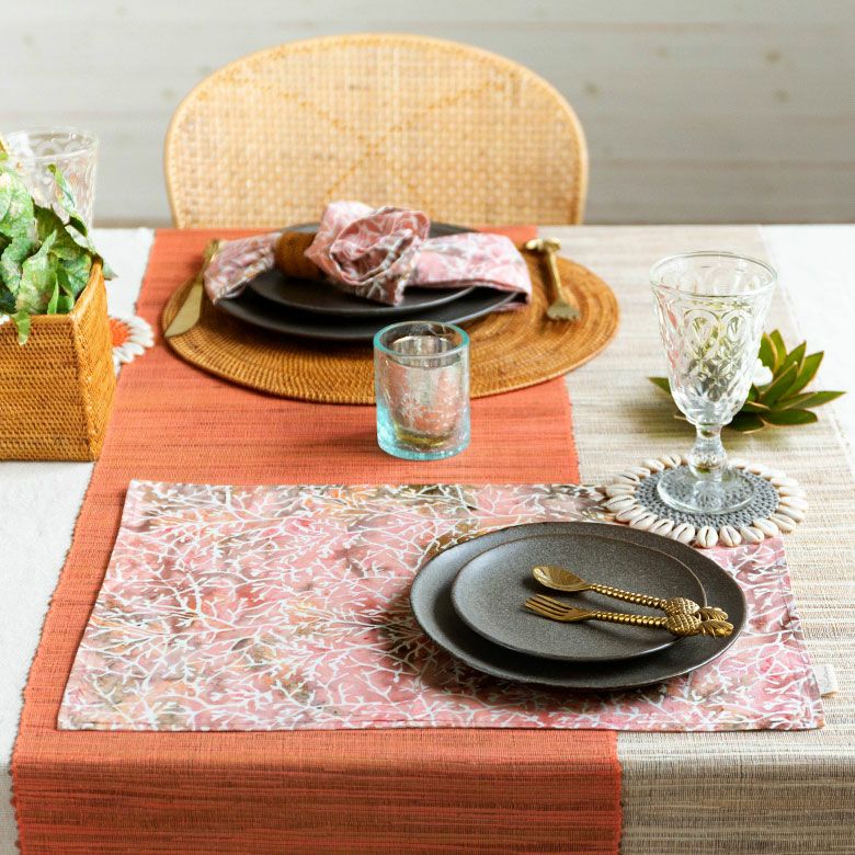 メール便対応】ランチョンマット バティック 布 さらさ 更紗