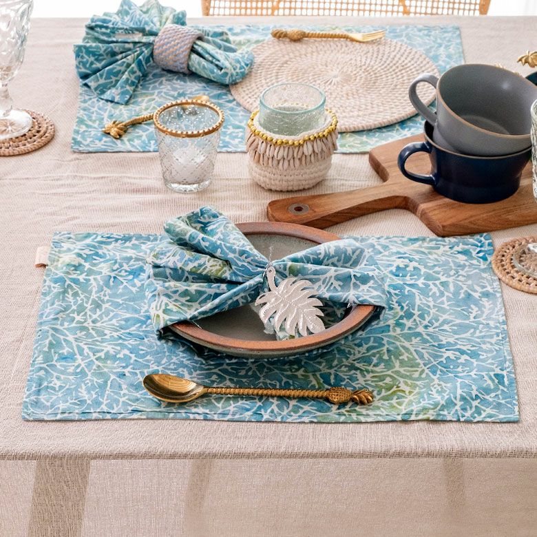 メール便対応】ランチョンマット バティック 布 さらさ 更紗