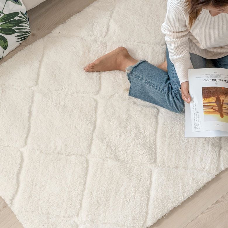 ラグ ラグマット 約 100 × 140 cm ノンスリップ 加工 凹凸 3Dデザイン