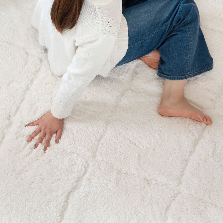 ラグ ラグマット 約 100 × 140 cm ノンスリップ 加工 凹凸 3Dデザイン