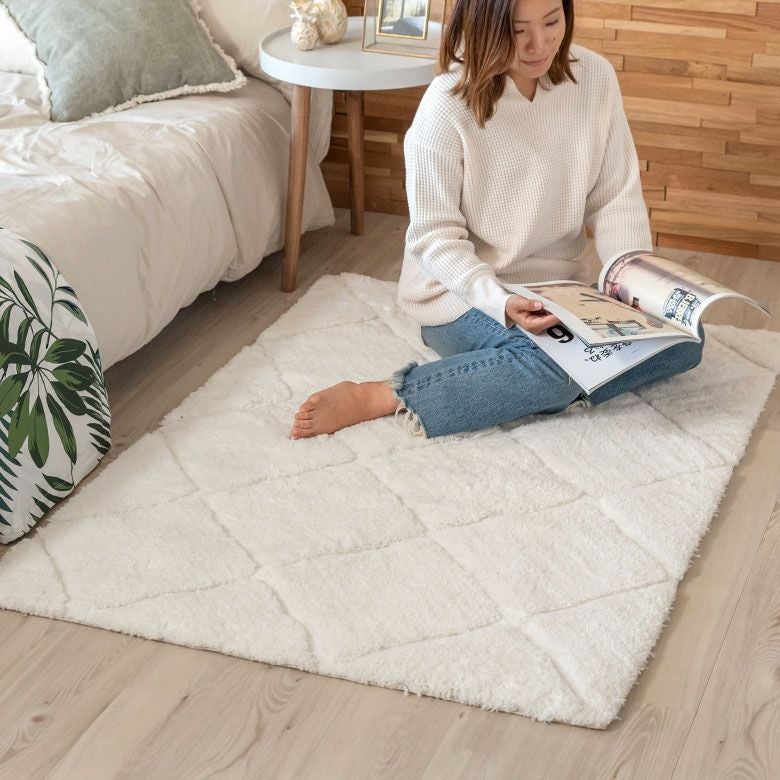 ラグ ラグマット 約 100 × 140 cm ノンスリップ 加工 凹凸 3Dデザイン