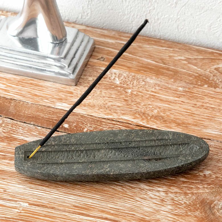 お香立て 香皿 長さ約14cm 幅約4.5cm 高さ約1.2cm ストーン 石 お香