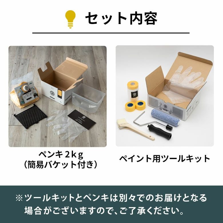 壁紙の上から塗れる水性ペンキ初心者ツールセット クールカラー 内容量