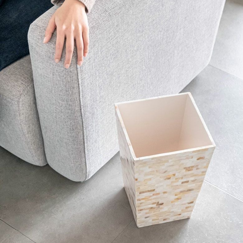 天然 パールシェル インテリア 小物入れ　ダストボックス ドレッサー　貝パール ISSEIKI PEARL DUST BOX 3D (WH) | 【公式オンラインショップ】ISSEIKI