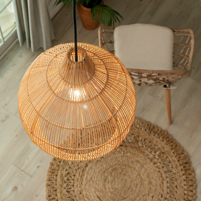 ランプシェード ペンダントランプ 照明 ラタン 籐 ランプ ライト