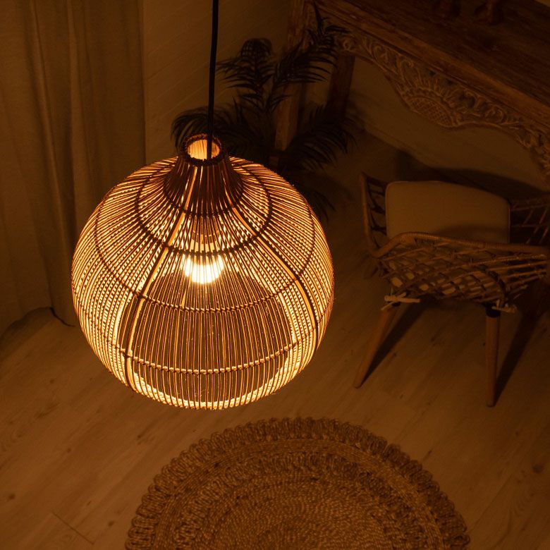 ランプシェード ペンダントランプ 照明 ラタン 籐 ランプ ライト