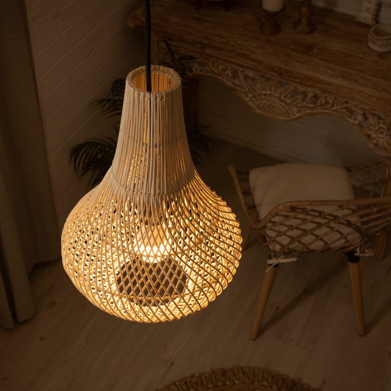 ランプシェード ペンダントランプ 照明 ラタン 籐 ランプ ライト