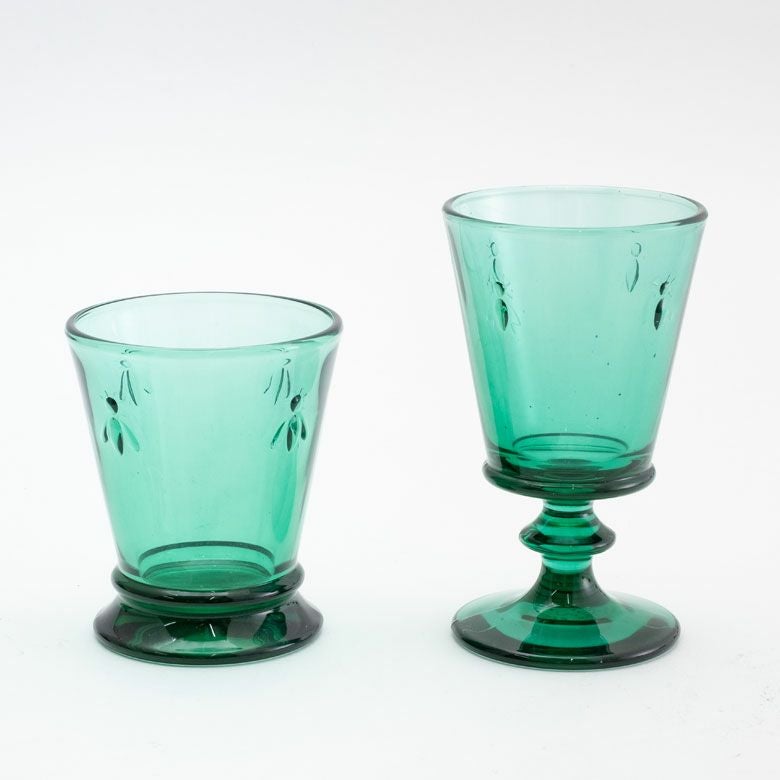 グラス 脚付き ガラス 240ml グリーン [98305]【 ワイングラス 脚付き