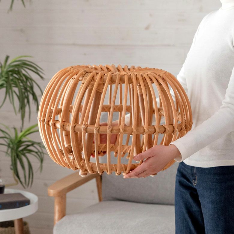 スツール ラタン オットマン サイドテーブル W 45cm D 45cm H 30cm