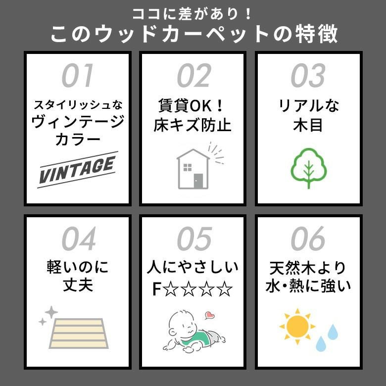 敷くだけ簡単 ヴィンテージ感漂う、おしゃれな団地間6畳用フローリング