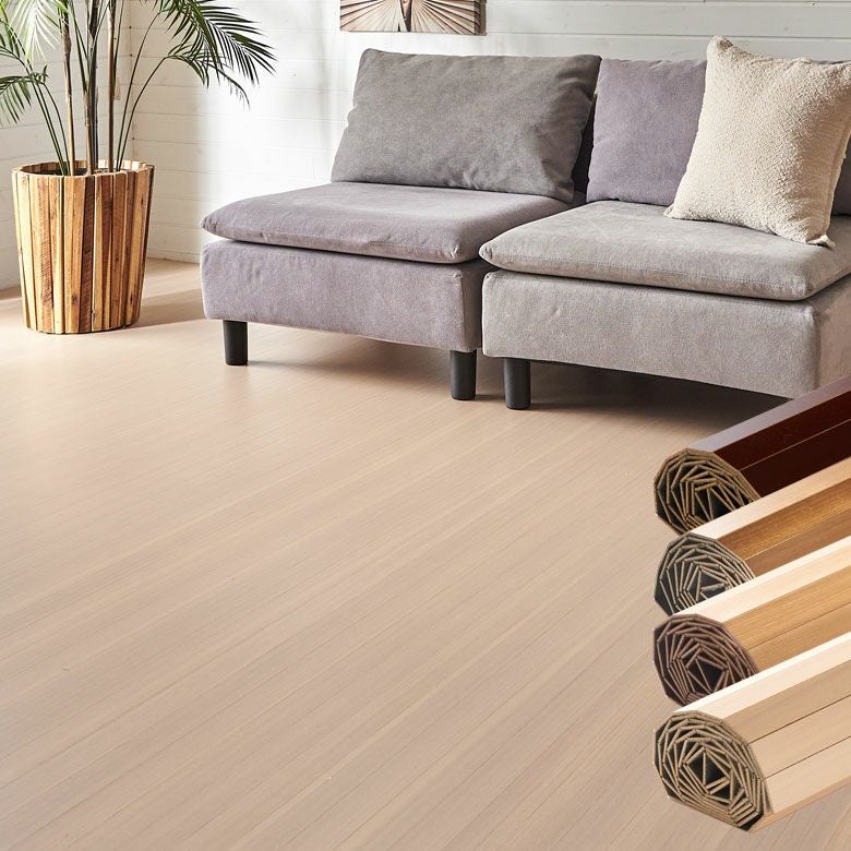 硬質UV塗装で耐久性抜群、本間6帖用の天然木製ウッドカーペット