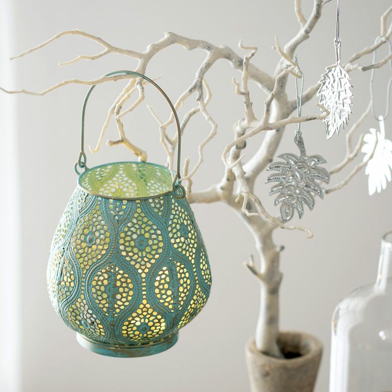 キャンドルホルダー キャンドル ランタン ライト アラベスク ブルー