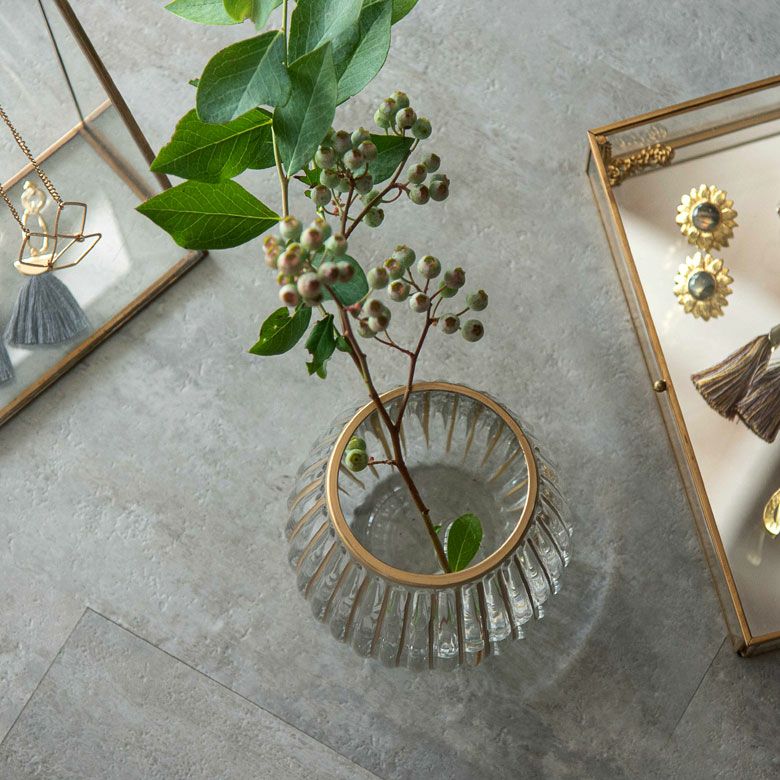 フラワーベース クリア ガラス 花瓶 Sサイズ 約 W 13cm D 13cm H 16cm