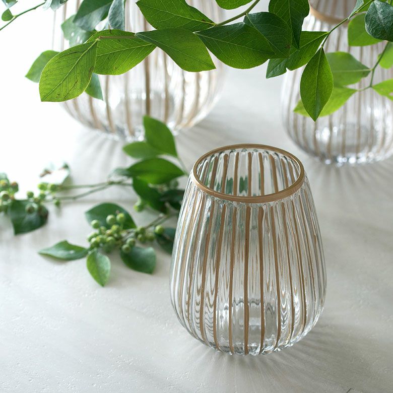 フラワーベース クリア ガラス 花瓶 Sサイズ 約 W 13cm D 13cm H 16cm