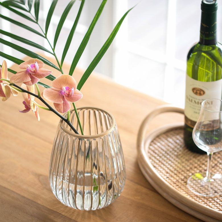 フラワーベース クリア ガラス 花瓶 Sサイズ 約 W 13cm D 13cm H 16cm