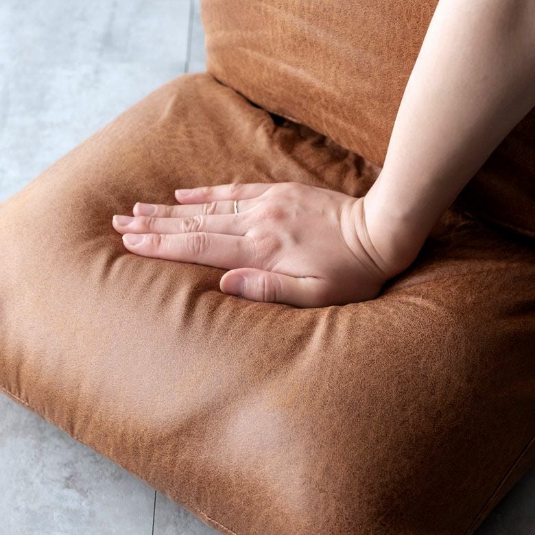 座椅子 フロアソファ キャメル ブラウン [91494]【 1人掛け コンパクト