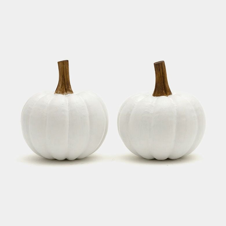 陶器 カボチャ型 置物 白 オブジェ パンプキン Sサイズ ホワイト 白 ハロウィン クリスマス W