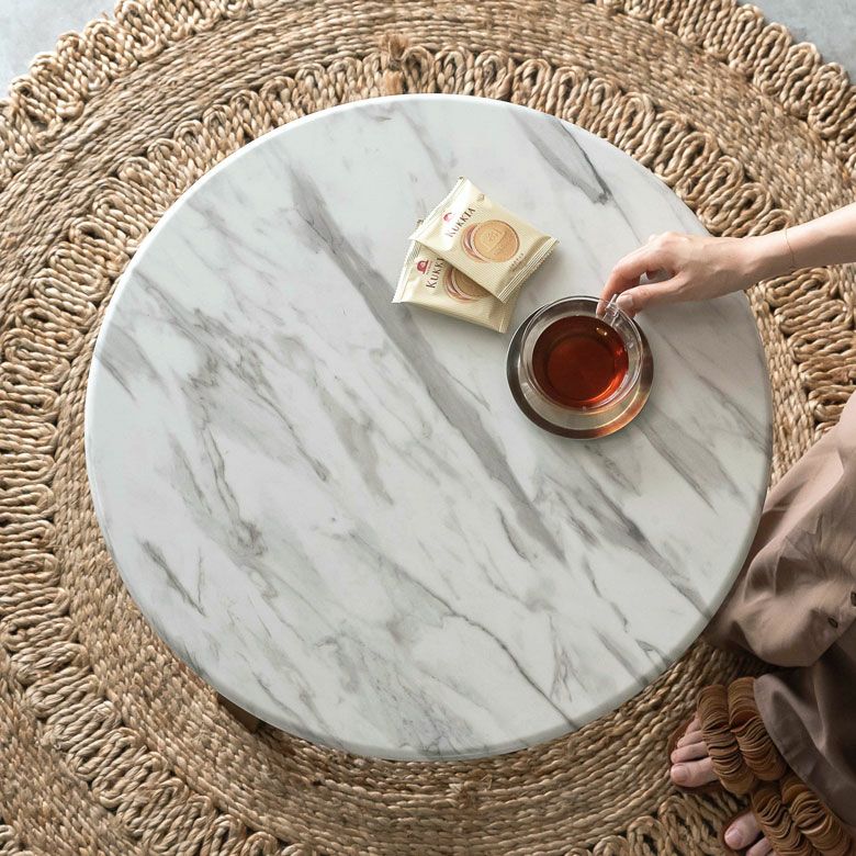 ローテーブル マーブル テーブル 天然木 センターテーブル W 60cm H