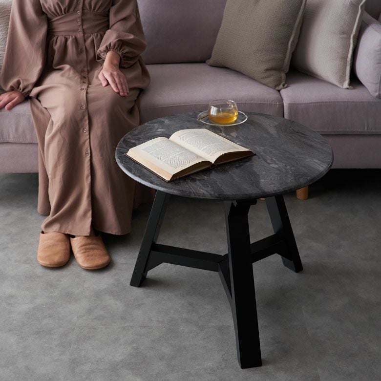 ローテーブル マーブル テーブル 天然木 センターテーブル W 60cm H