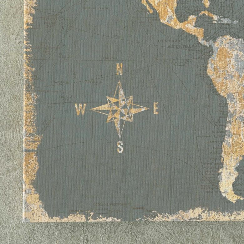 アートフレーム アートパネル 世界地図 アンティーク風 W 75cm D 50cm