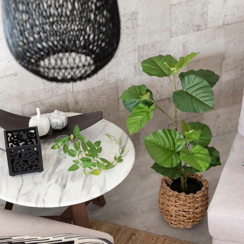 フェイクグリーン フィカス ウンベラータ 高さ 70cm 鉢付き 観葉植物