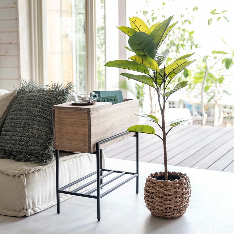 フェイクグリーン ゴムの木 高さ 95cm 鉢付き 観葉植物 グリーン