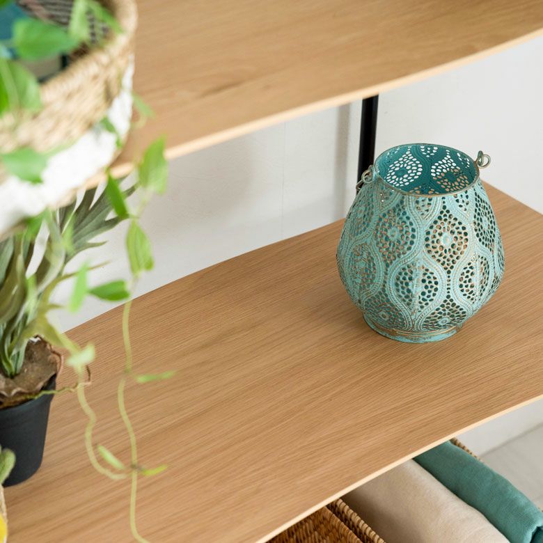 シェルフ 棚 3段 木製 スチール ナチュラル ブラウン W 108 × D 41