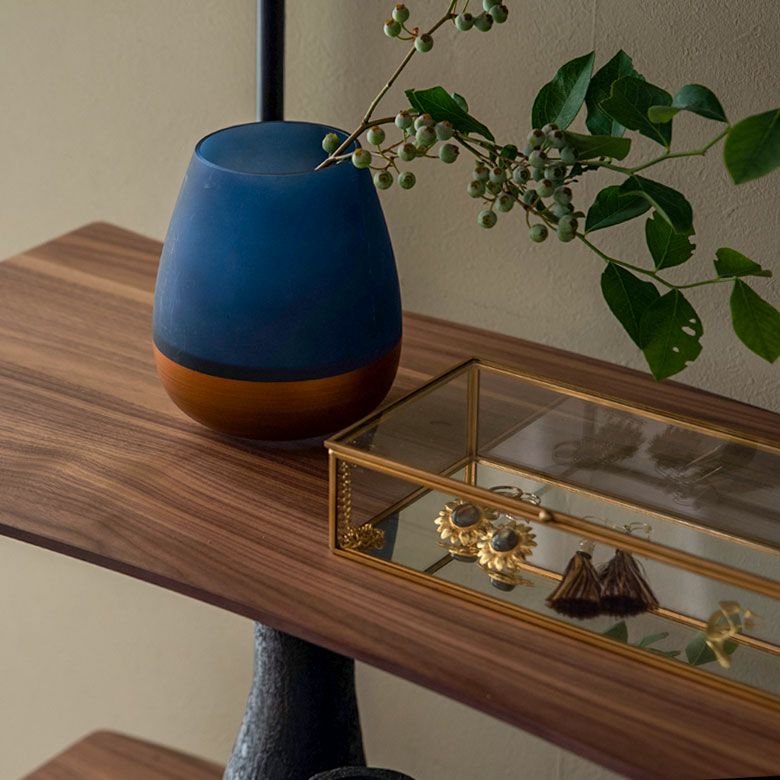 シェルフ 棚 4段 木製 スチール ナチュラル ブラウン W 108 × D 41