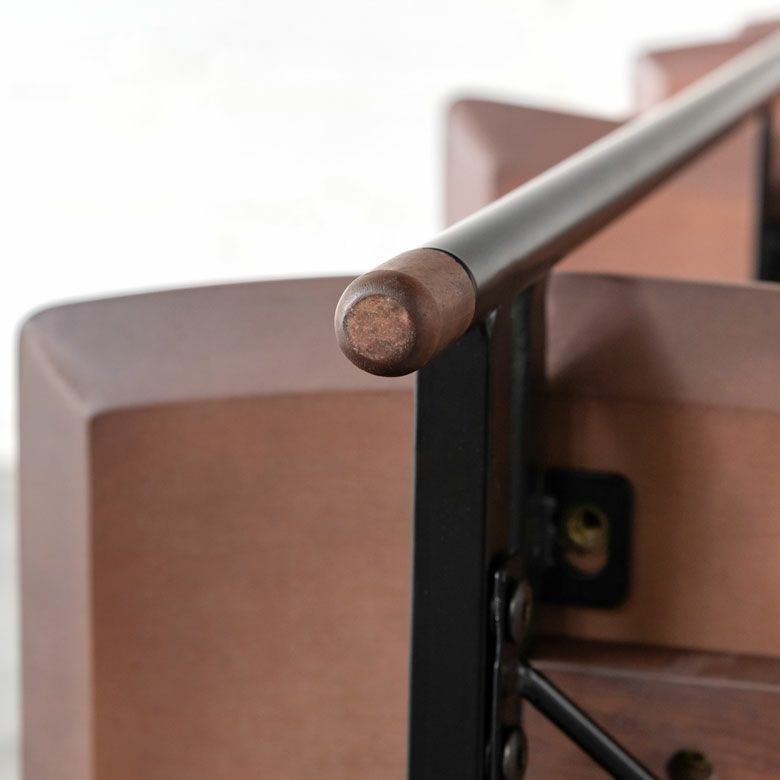 シェルフ 棚 4段 木製 スチール ナチュラル ブラウン W 108 × D 41