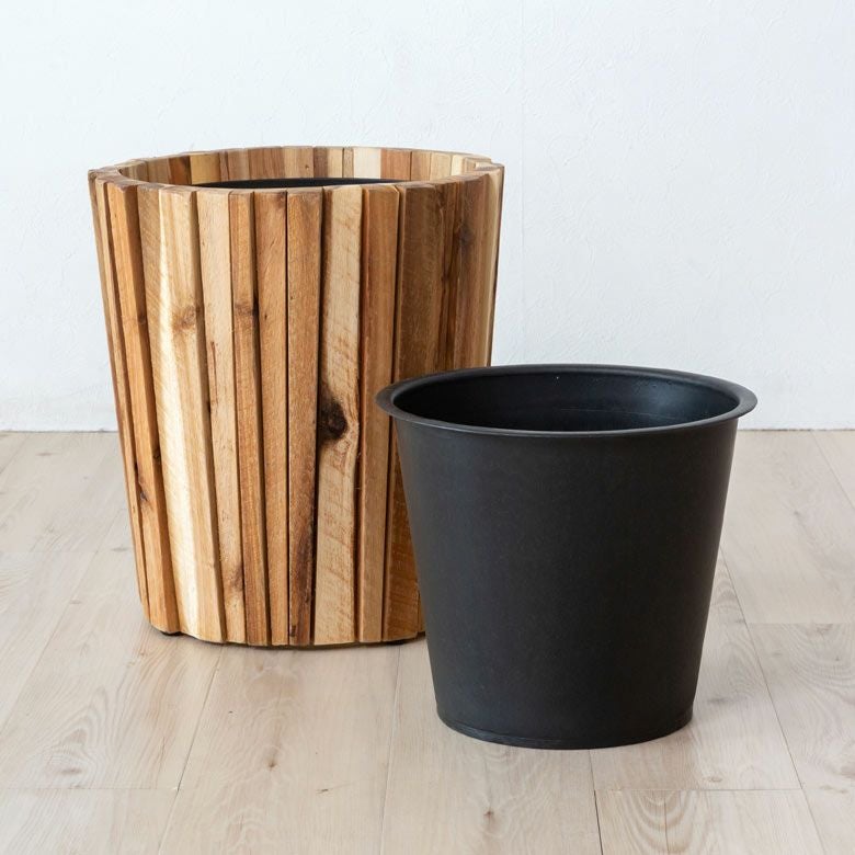 プランターカバー ウッドプランター ボックス カバー Mサイズ 7号鉢 W