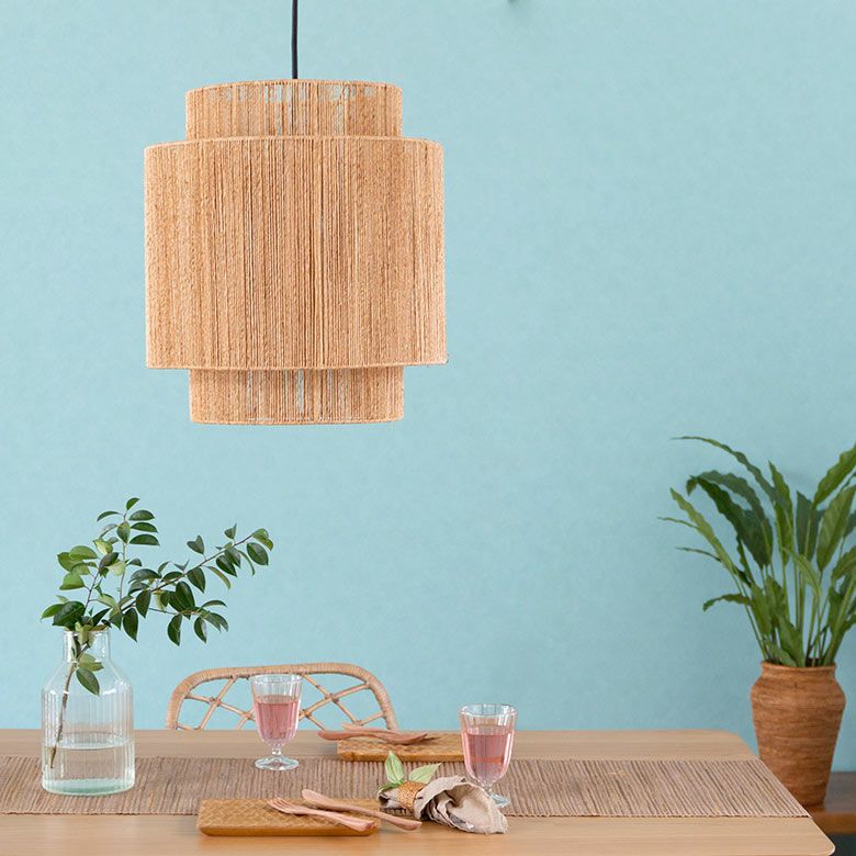 ペンダントライト ランプシェード ジュート 麻 1灯 口金E26 60W LED
