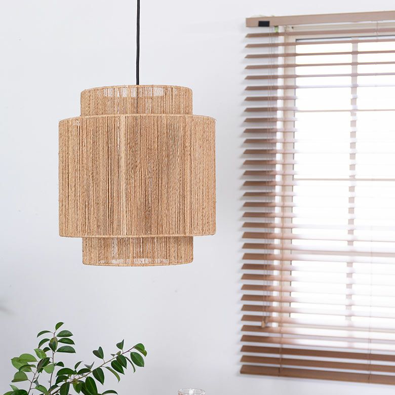 ペンダントライト ランプシェード ジュート 麻 1灯 口金E26 60W LED