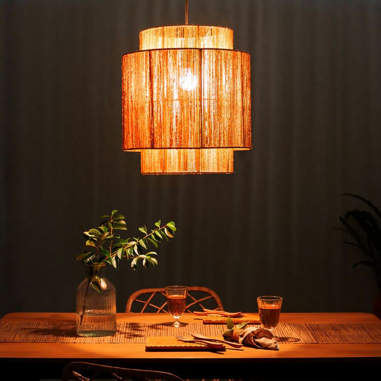 ペンダントライト ランプシェード ジュート 麻 1灯 口金E26 60W LED