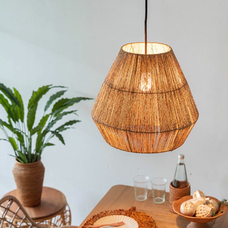 ペンダントライト ランプシェード ジュート 麻 1灯 口金E26 60W LED