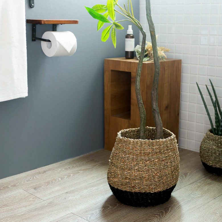 プランターカバー ゴミ箱 バスケット かご シーグラス Mサイズ バイ