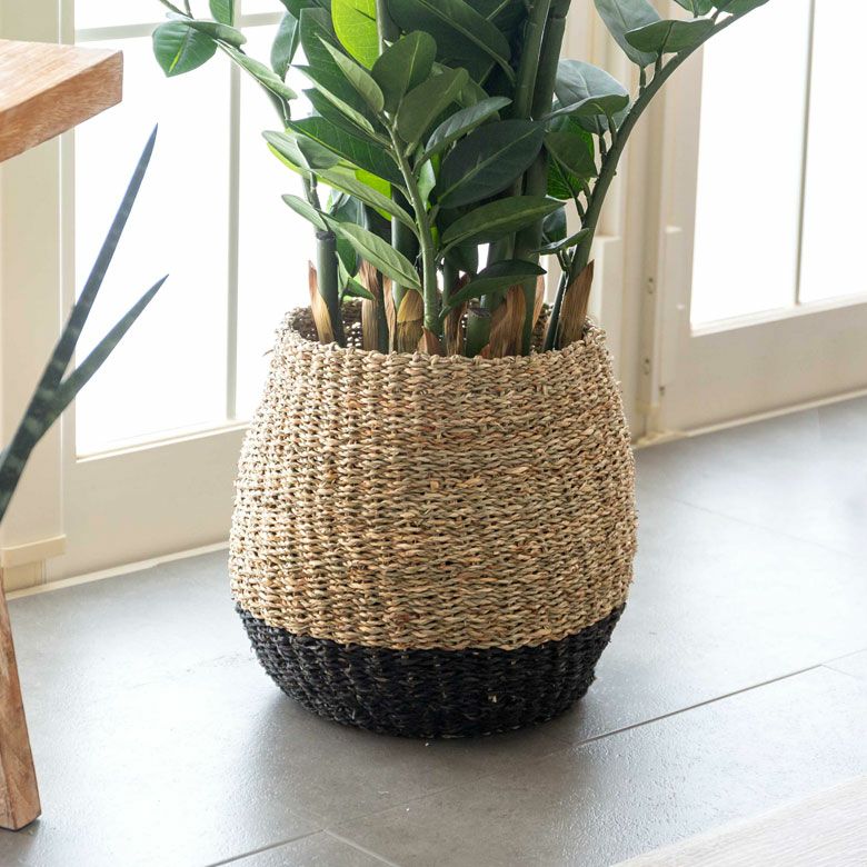 プランターカバー ゴミ箱 バスケット かご シーグラス Mサイズ バイ