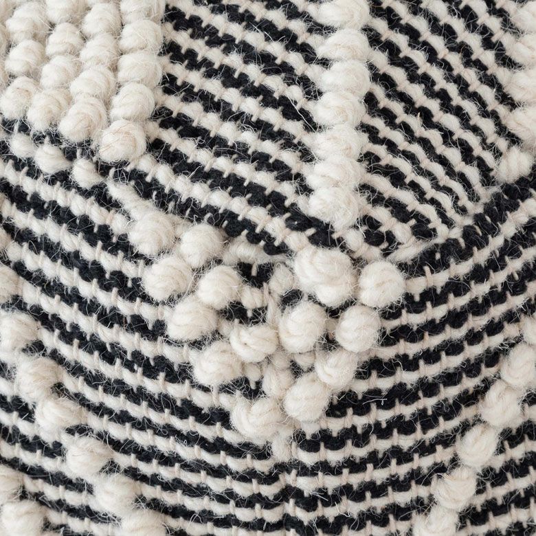 プフ クッション オットマン スツール ブラック 黒 W 55cm D 55cm H