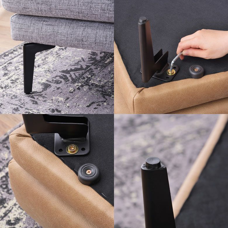 オットマン 足置き クロスレザー ポリエステル 四角 W 77cm × D 57cm