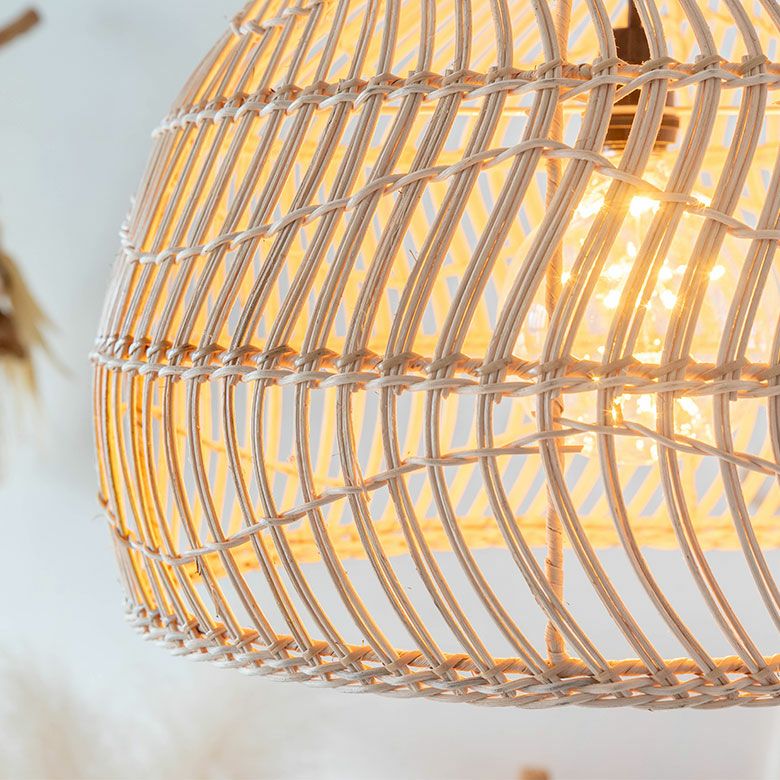 ランプシェード ペンダントライト 照明 ラタン 籐 1灯 口金E26 60W LED