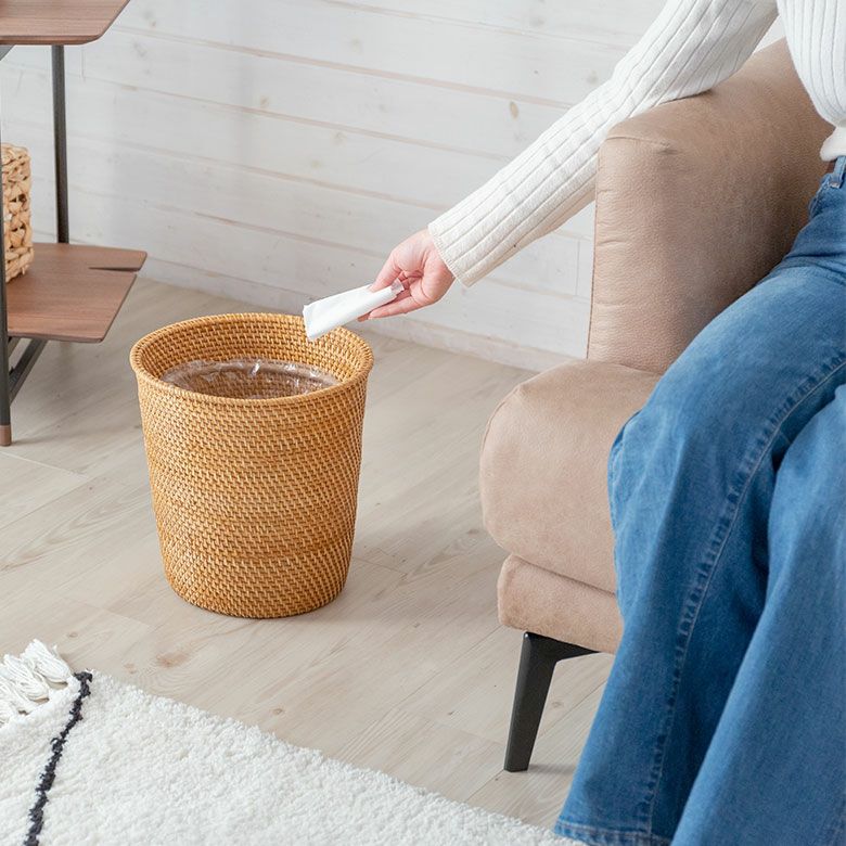 袋止めリング付き】ゴミ箱 ダストボックス おしゃれ バスケット かご