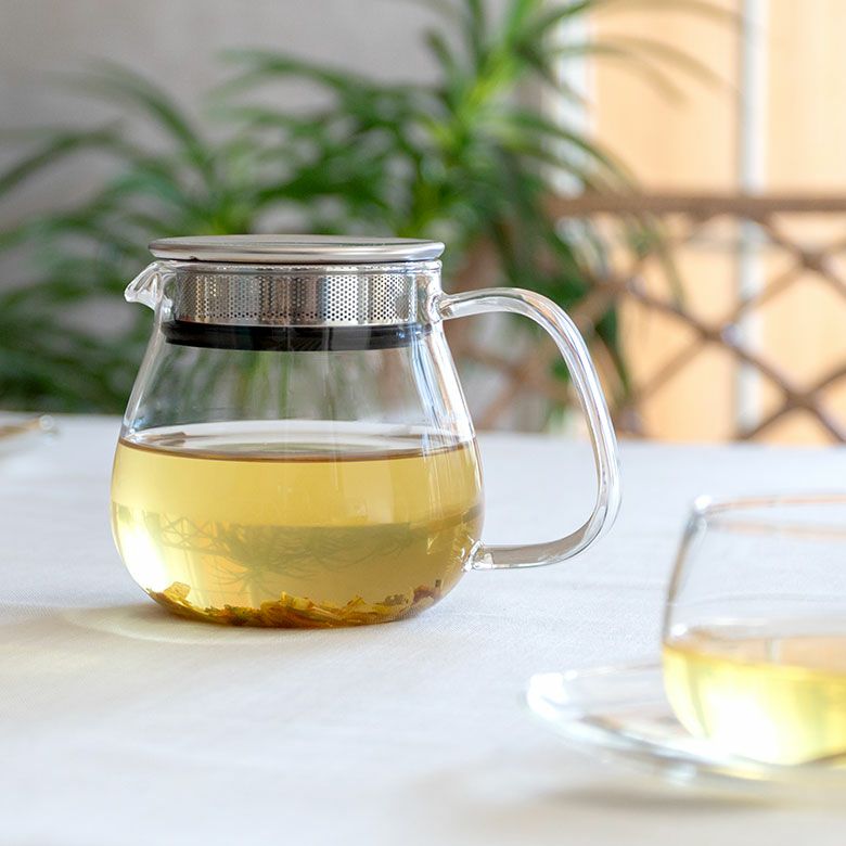 ティーポット 460ml 耐熱ガラス ステンレス クリア [90384]【 ポット