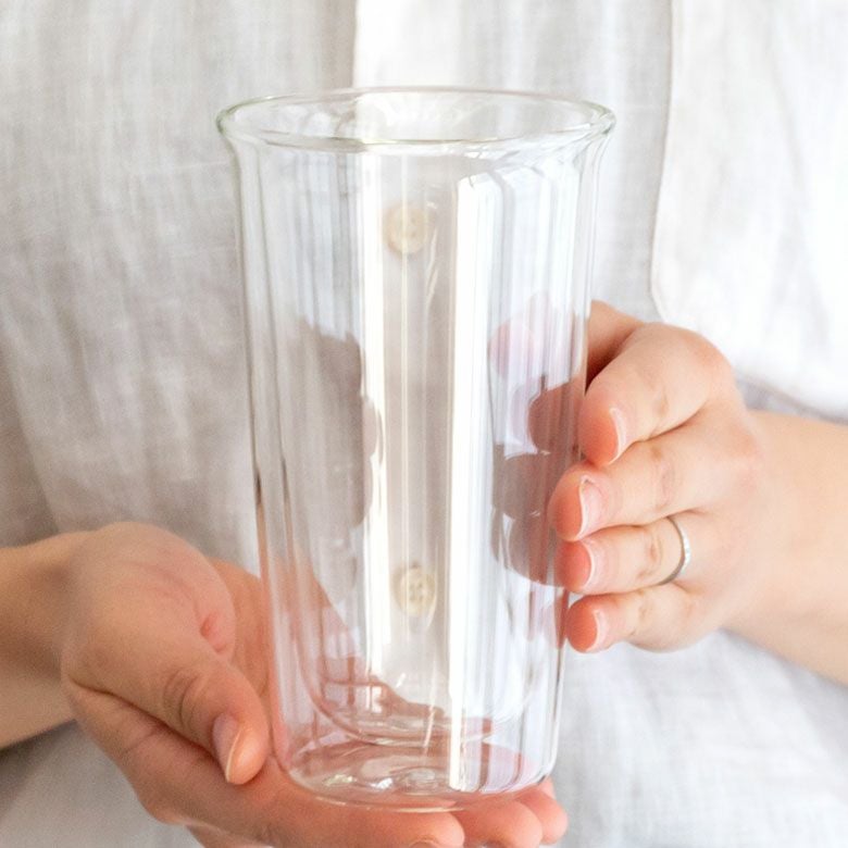 グラス ダブルウォール 耐熱ガラス 340ml 2層構造 クリア [90388