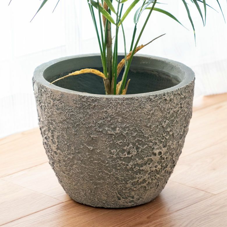 プランター ストーン風 直径 25 cm 高さ 20 cm グレー 酸化